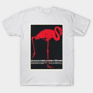 Zoologischer Garten Munchen Germany Munich Zoo Flamingo Vintage Travel T-Shirt